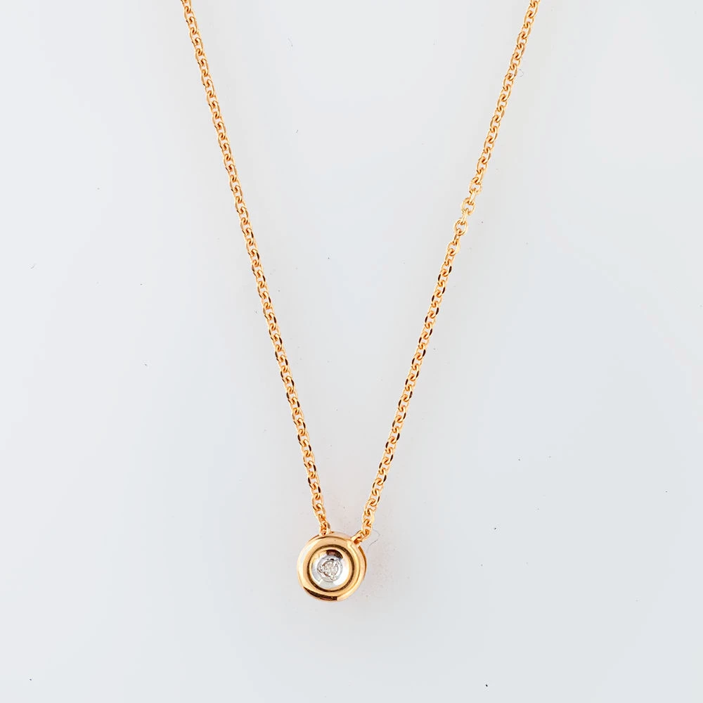 Колье с бриллиантом из красного золота 585 пробы