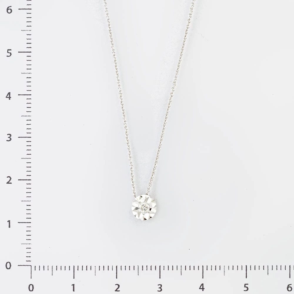 Колье с бриллиантом из белого золота 585 пробы