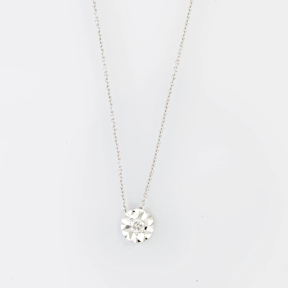 Колье с бриллиантом из белого золота 585 пробы