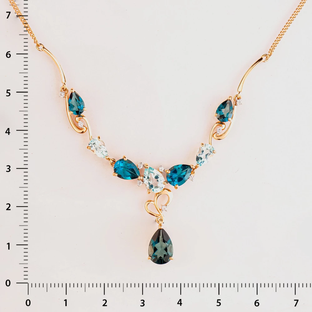 Колье с топазом из красного золота 585 пробы