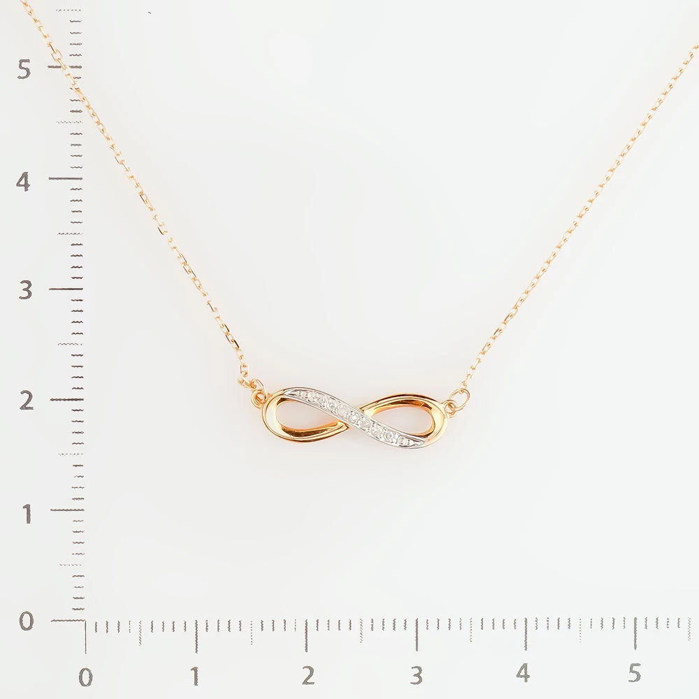 Колье с бриллиантом из красного золота 585 пробы