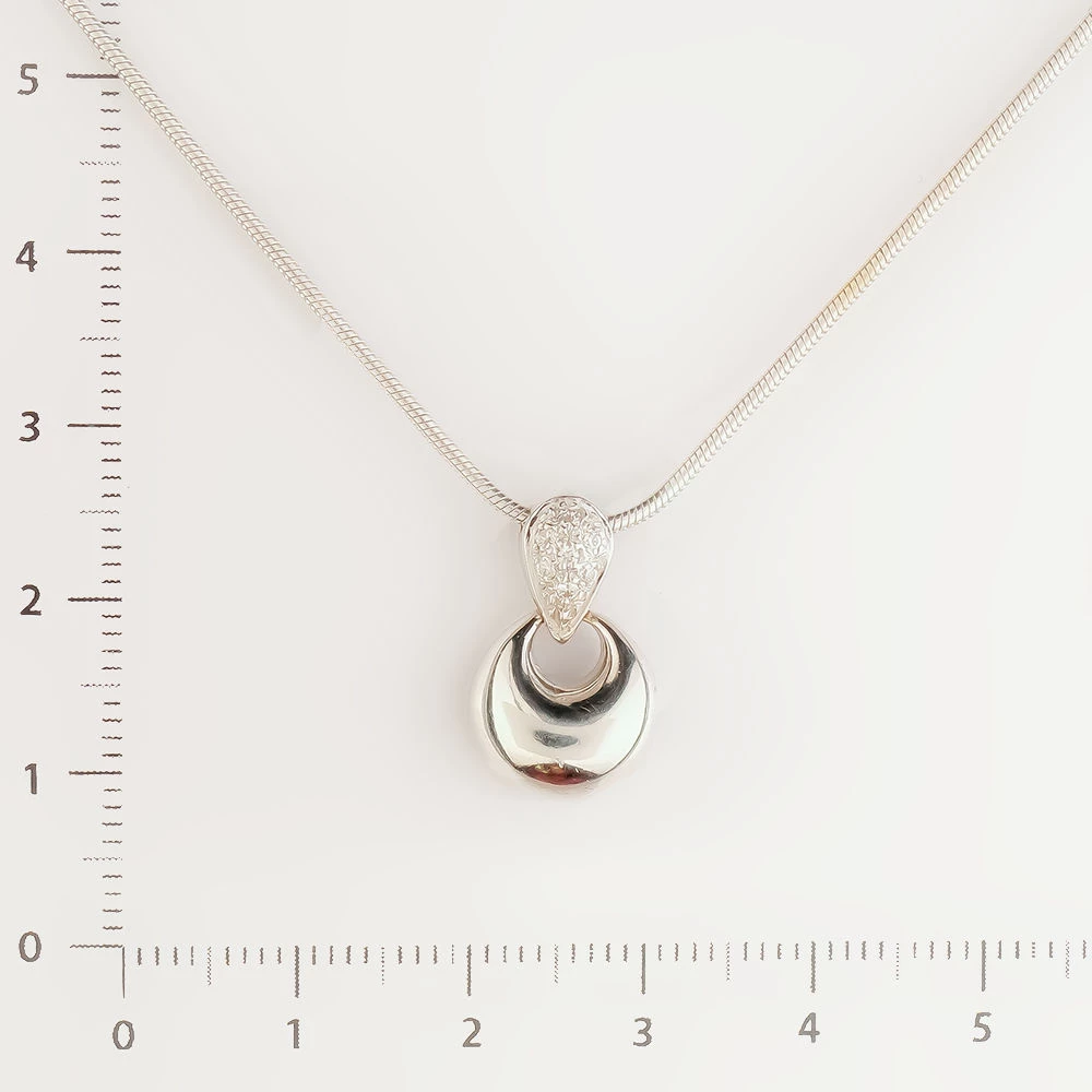 Колье с фианитом из белого золота 585 пробы