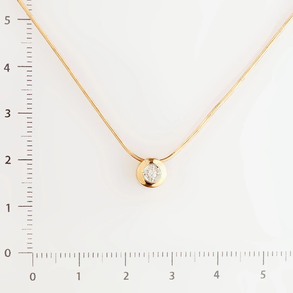 Колье с бриллиантом из красного золота 585 пробы