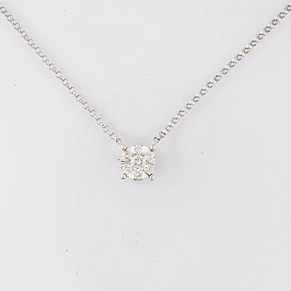 Колье с бриллиантом из белого золота 585 пробы