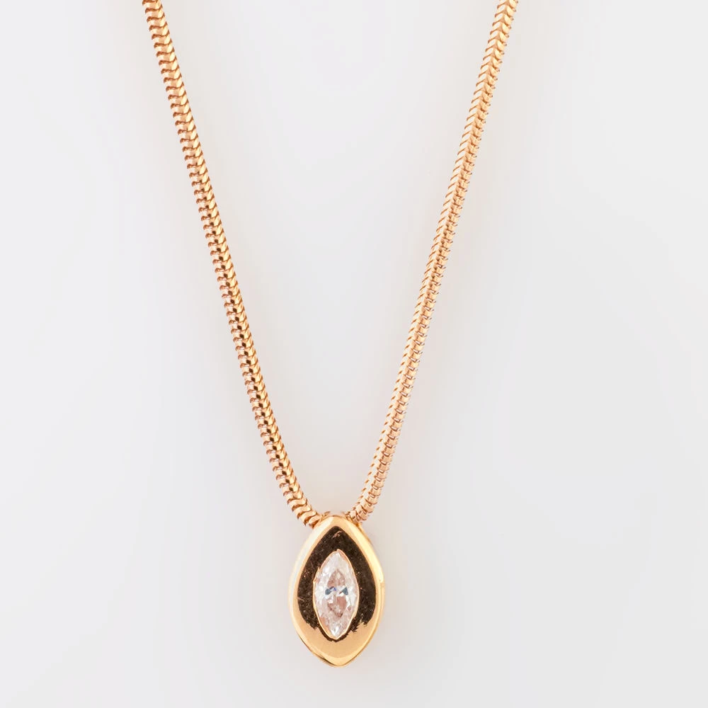 Колье с фианитом из красного золота 585 пробы