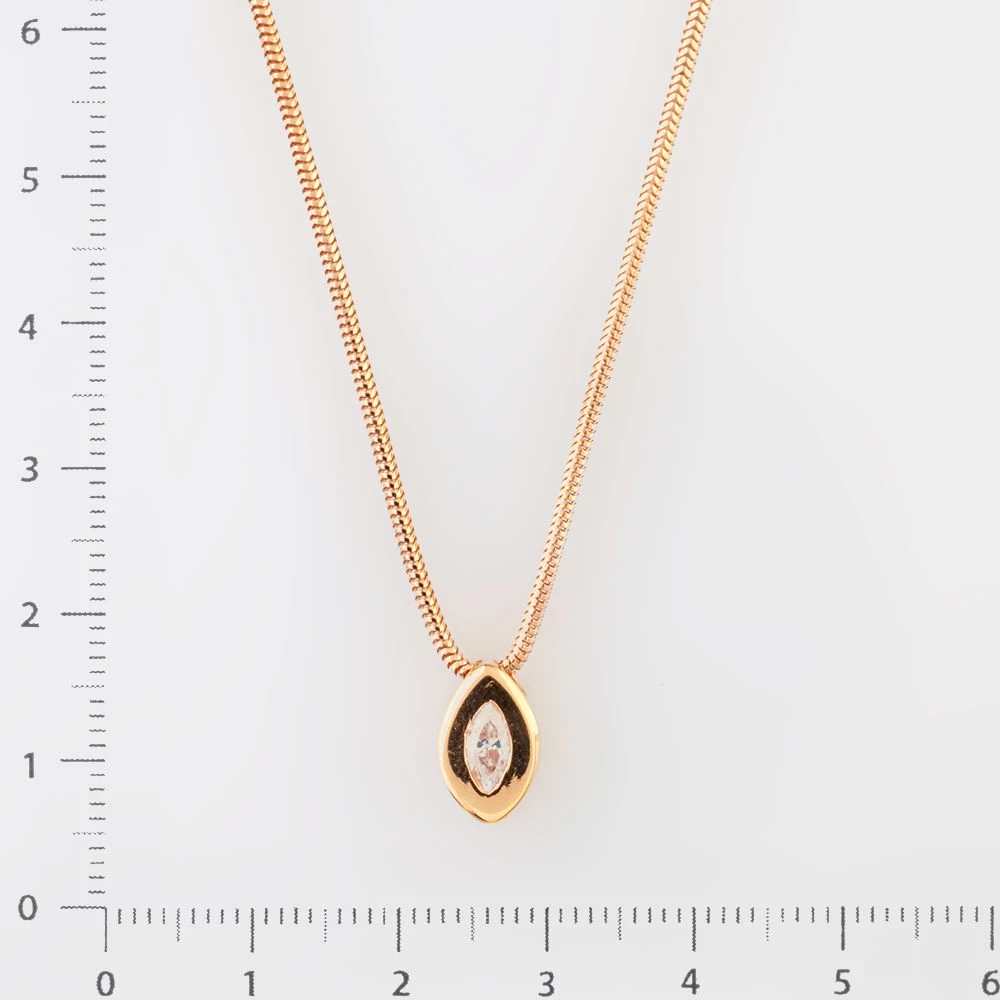 Колье с фианитом из красного золота 585 пробы