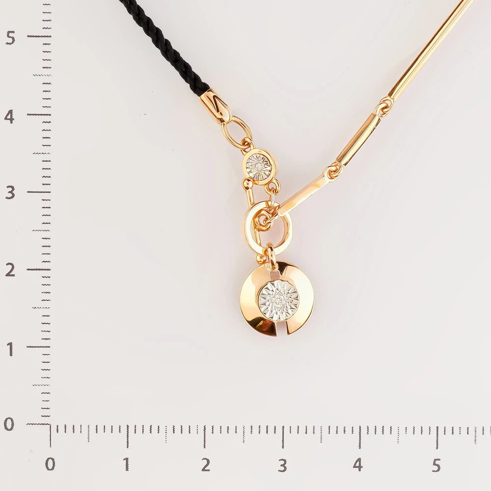 Колье с бриллиантом из красного золота 585 пробы