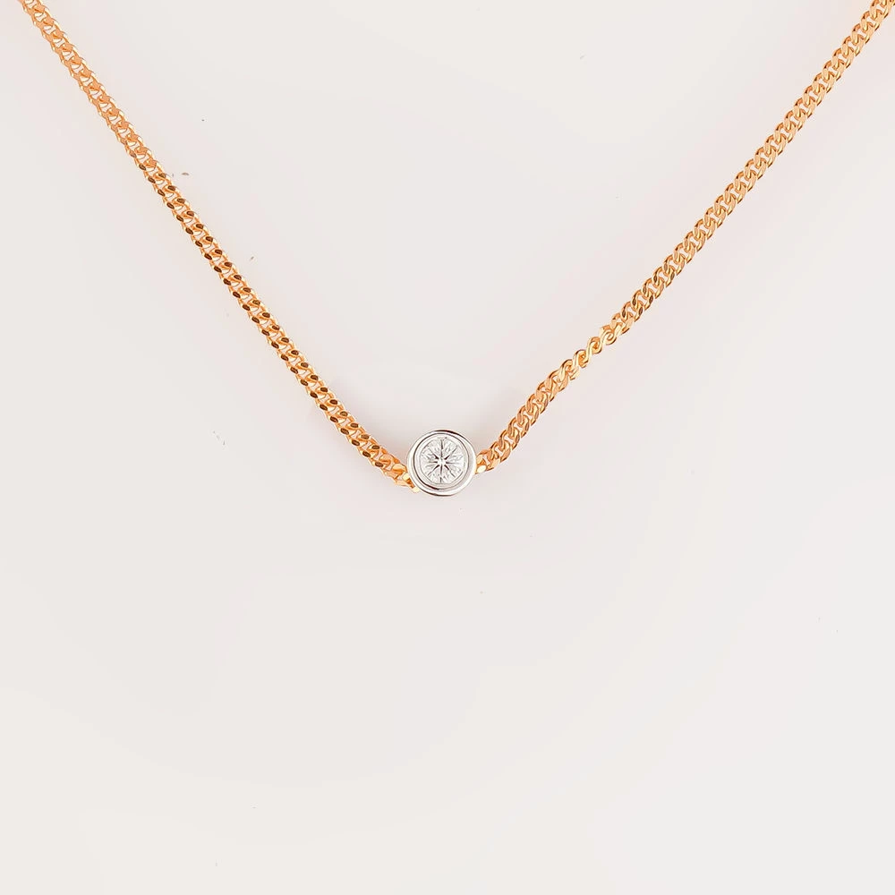 Колье с бриллиантом из красного золота 585 пробы