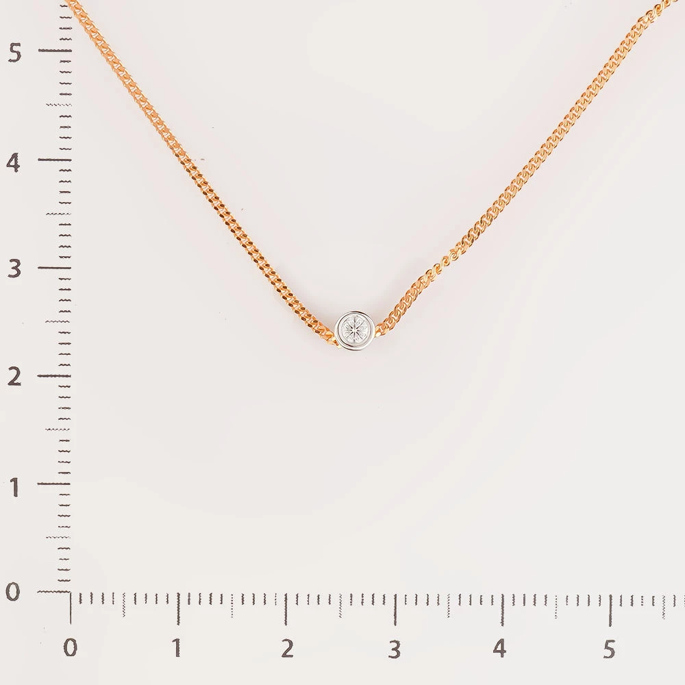 Колье с бриллиантом из красного золота 585 пробы