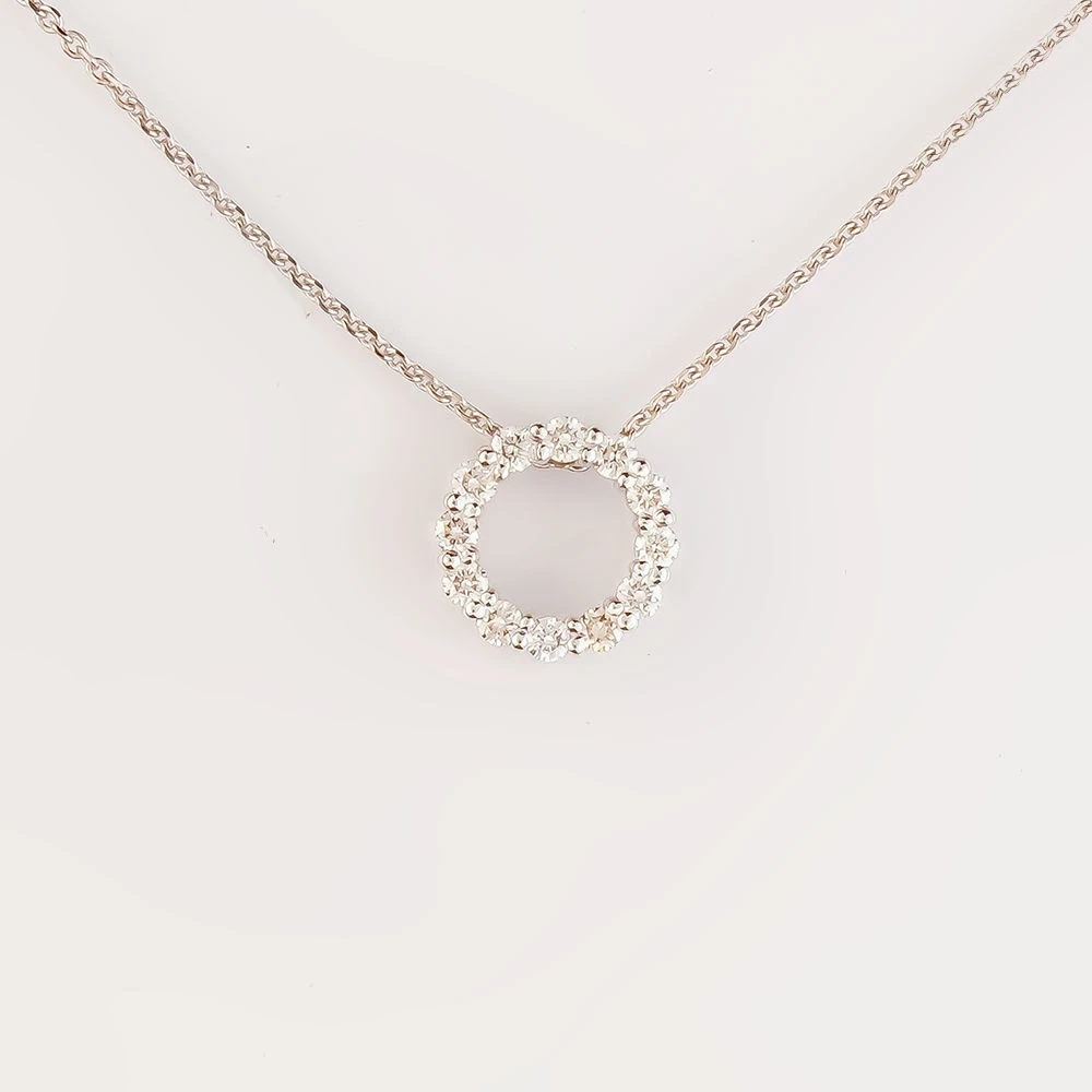 Колье с бриллиантом из белого золота 585 пробы