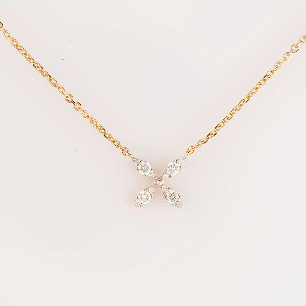 Колье с бриллиантом из красного золота 585 пробы