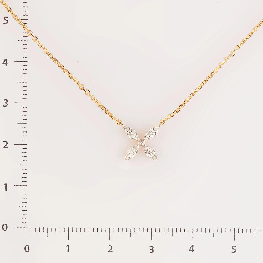 Колье с бриллиантом из красного золота 585 пробы