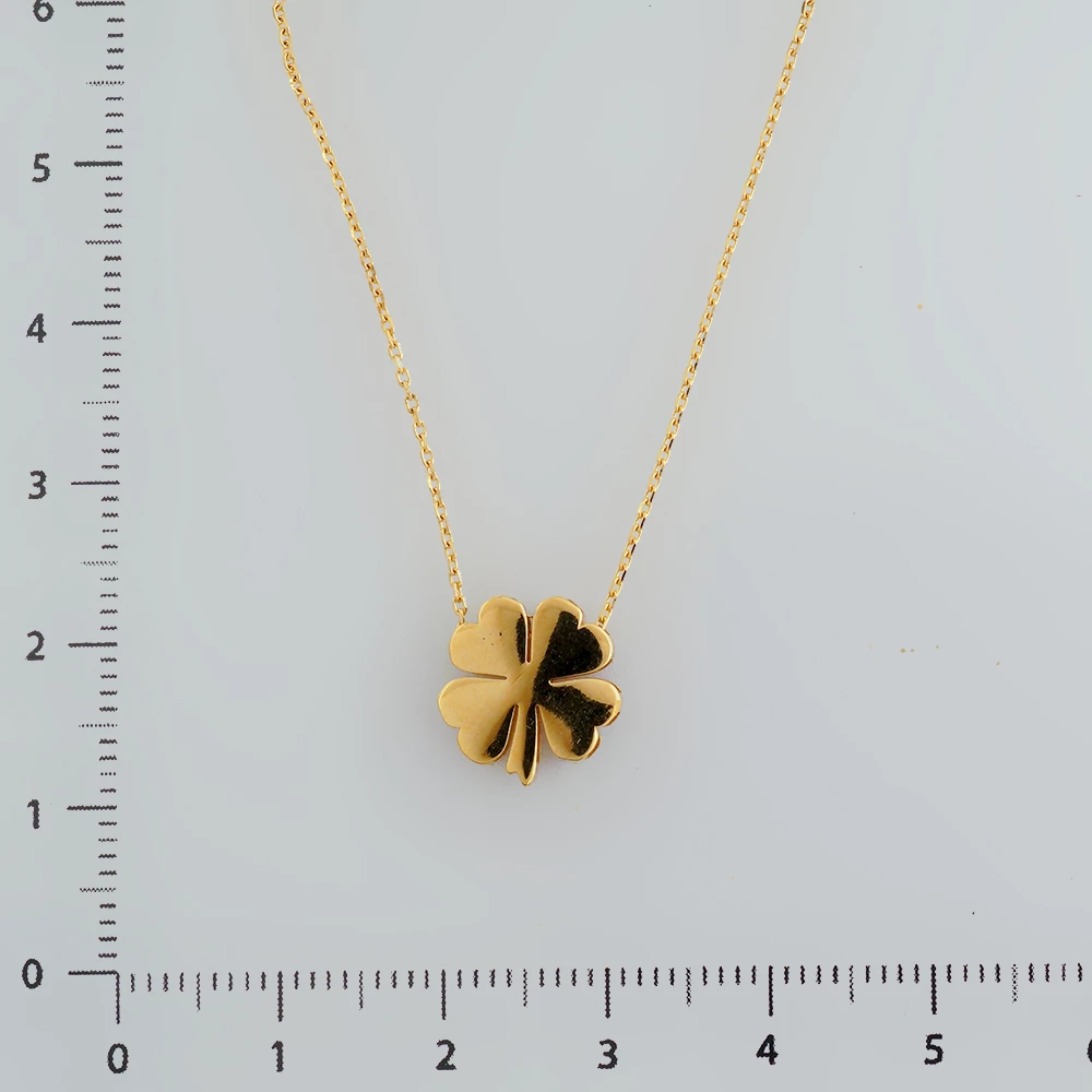 Колье с фианитом из желтого золота 585 пробы