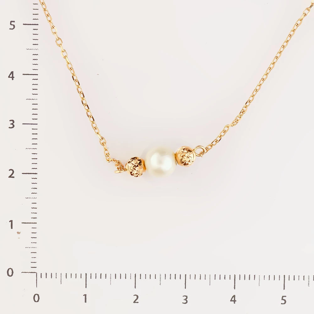 Колье с культивированным жемчугом из красного золота 585 пробы