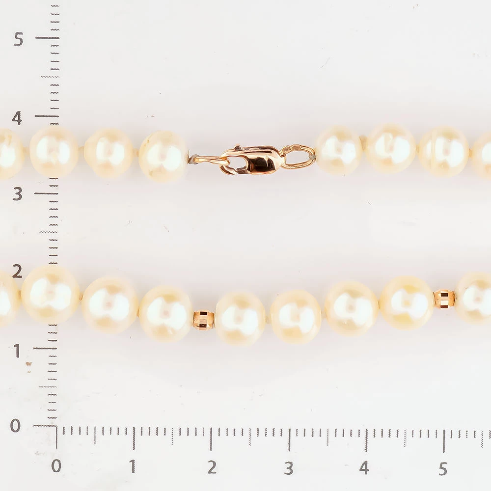 Колье с культивированным жемчугом из красного золота 585 пробы