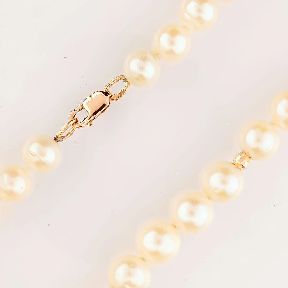 Колье с культивированным жемчугом из красного золота 585 пробы