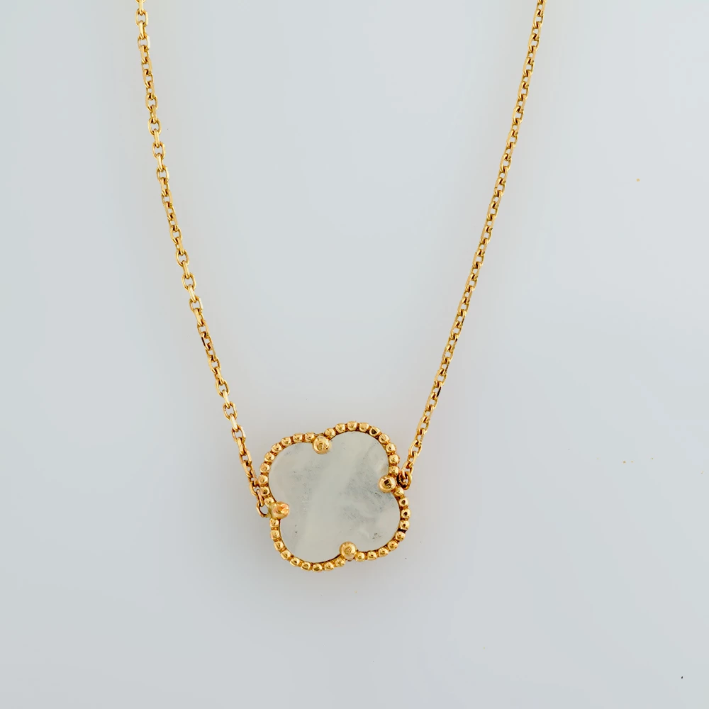 Колье с перламутром из желтого золота 585 пробы