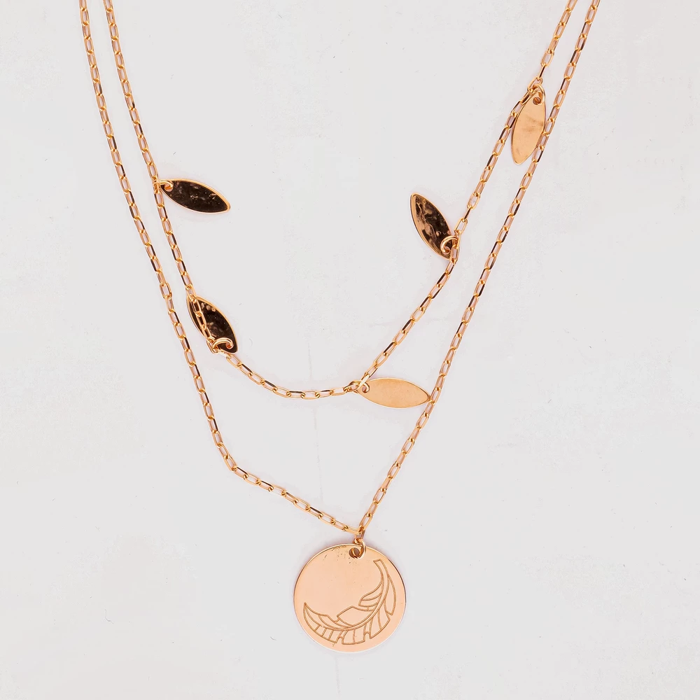 Колье из красного золота 585 пробы