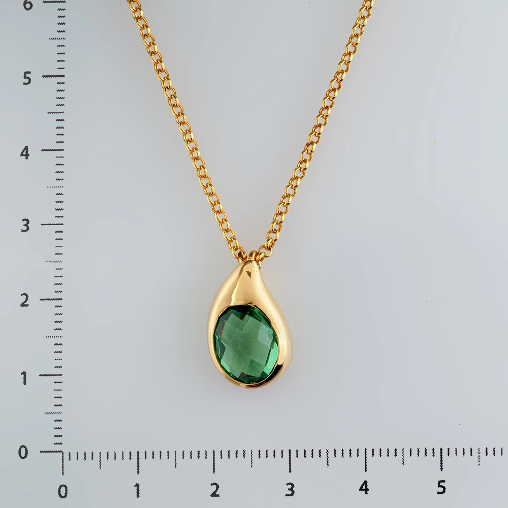 Колье с кварцем из желтого золота 585 пробы