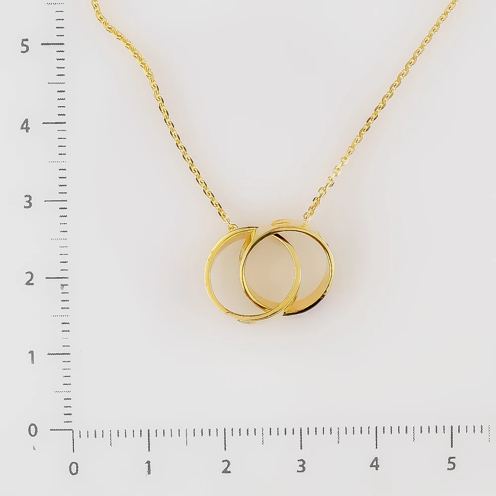 Колье с фианитом из желтого золота 585 пробы