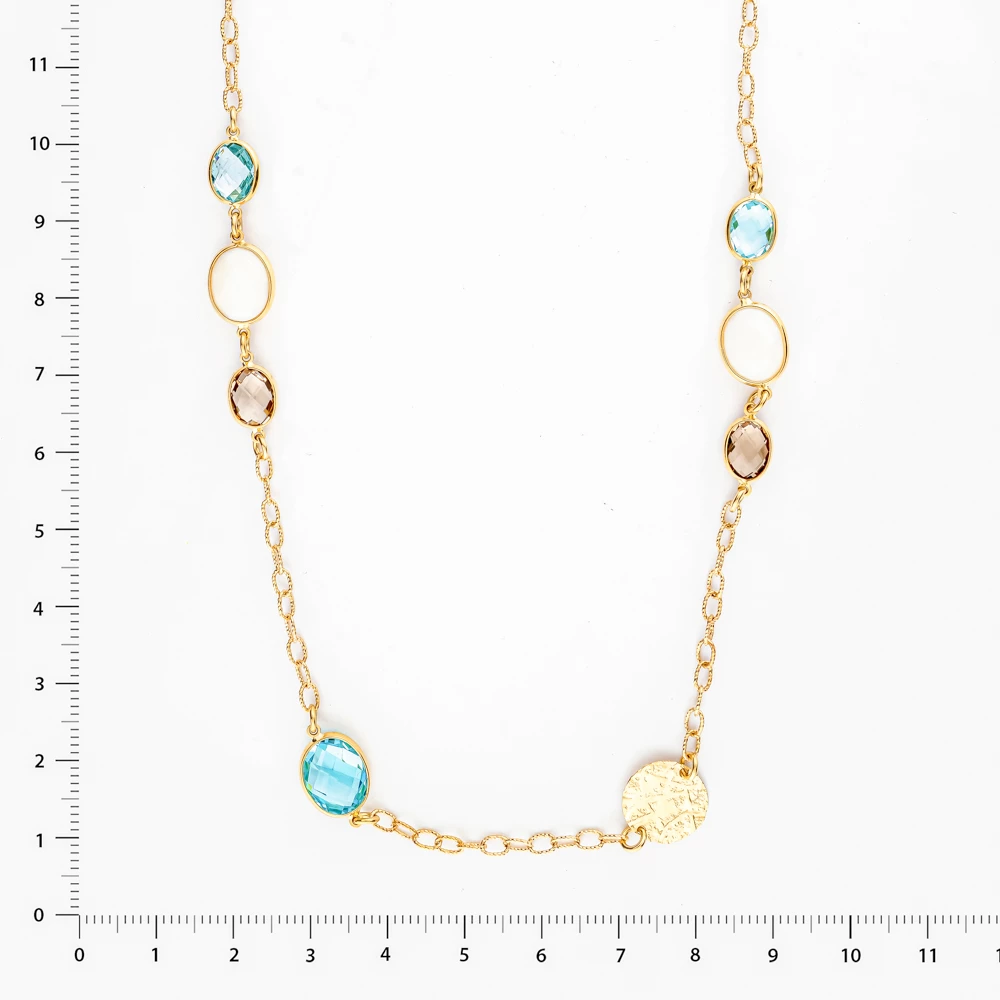 Колье с топазом из желтого золота 585 пробы