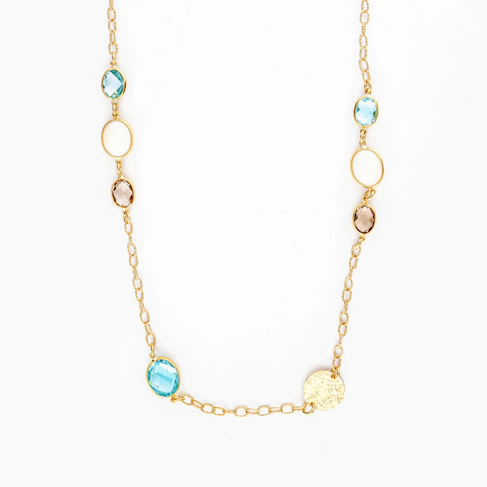 Колье с топазом из желтого золота 585 пробы