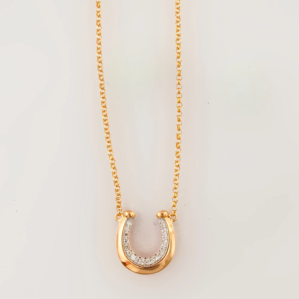 Колье с бриллиантом из красного золота 585 пробы