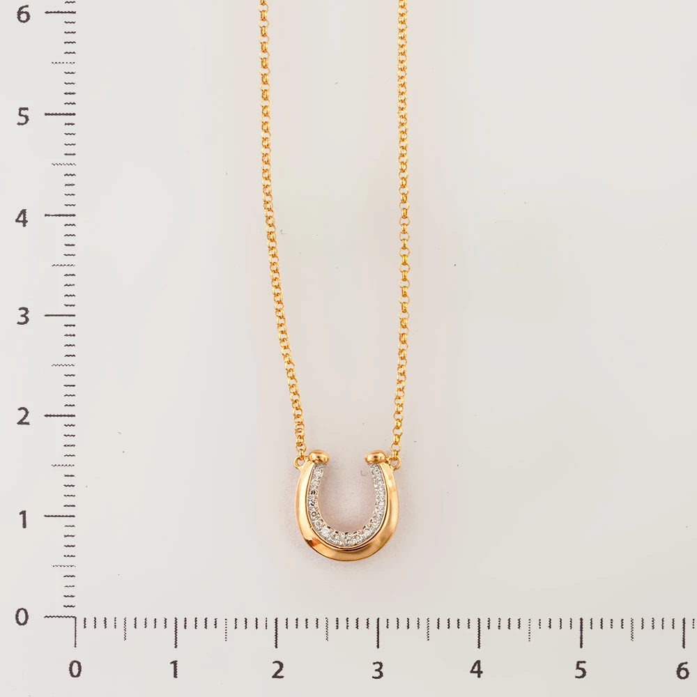 Колье с бриллиантом из красного золота 585 пробы