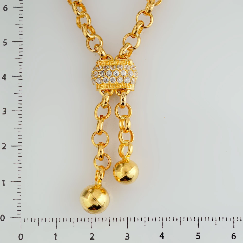 Колье с фианитом из желтого золота 585 пробы