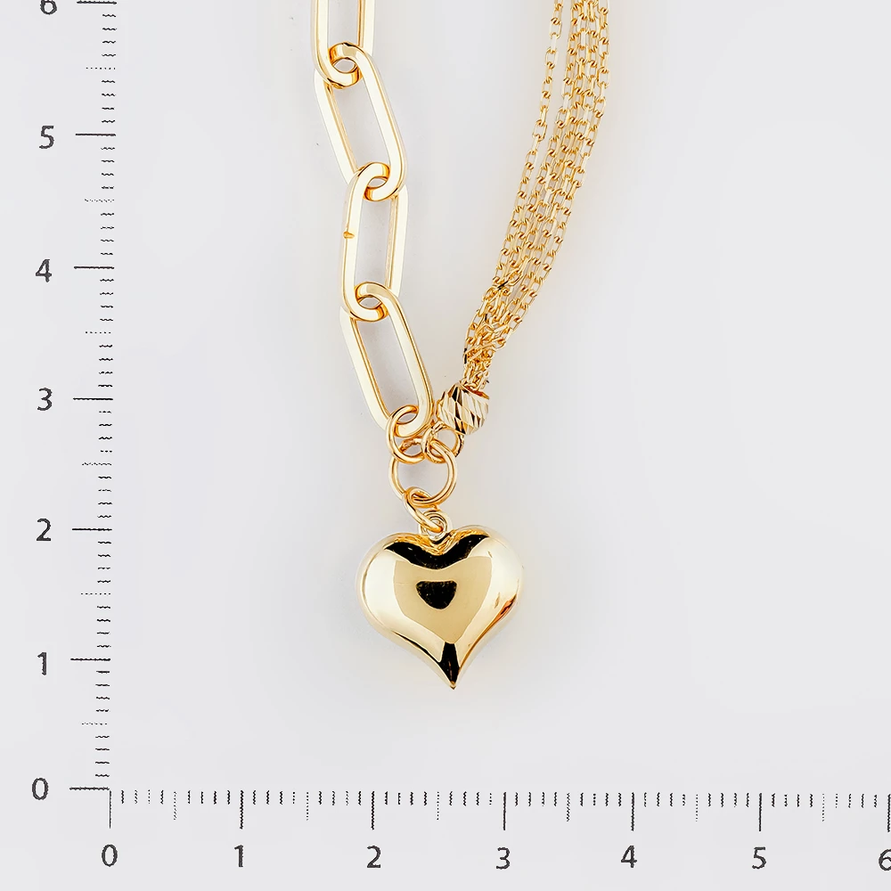 Колье с фианитом из желтого золота 585 пробы