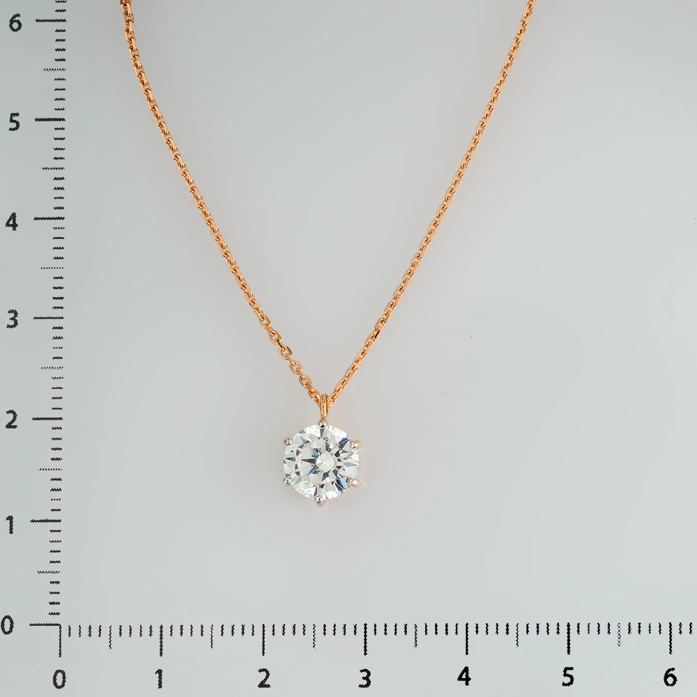 Колье с фианитом из красного золота 585 пробы