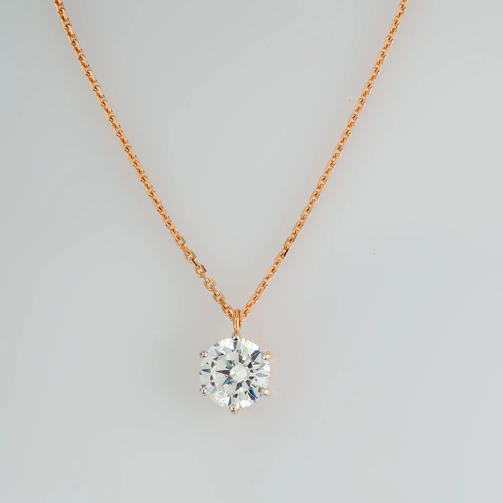 Колье с фианитом из красного золота 585 пробы