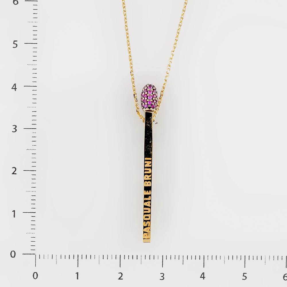 Колье с рубином синтетическим из желтого золота 585 пробы