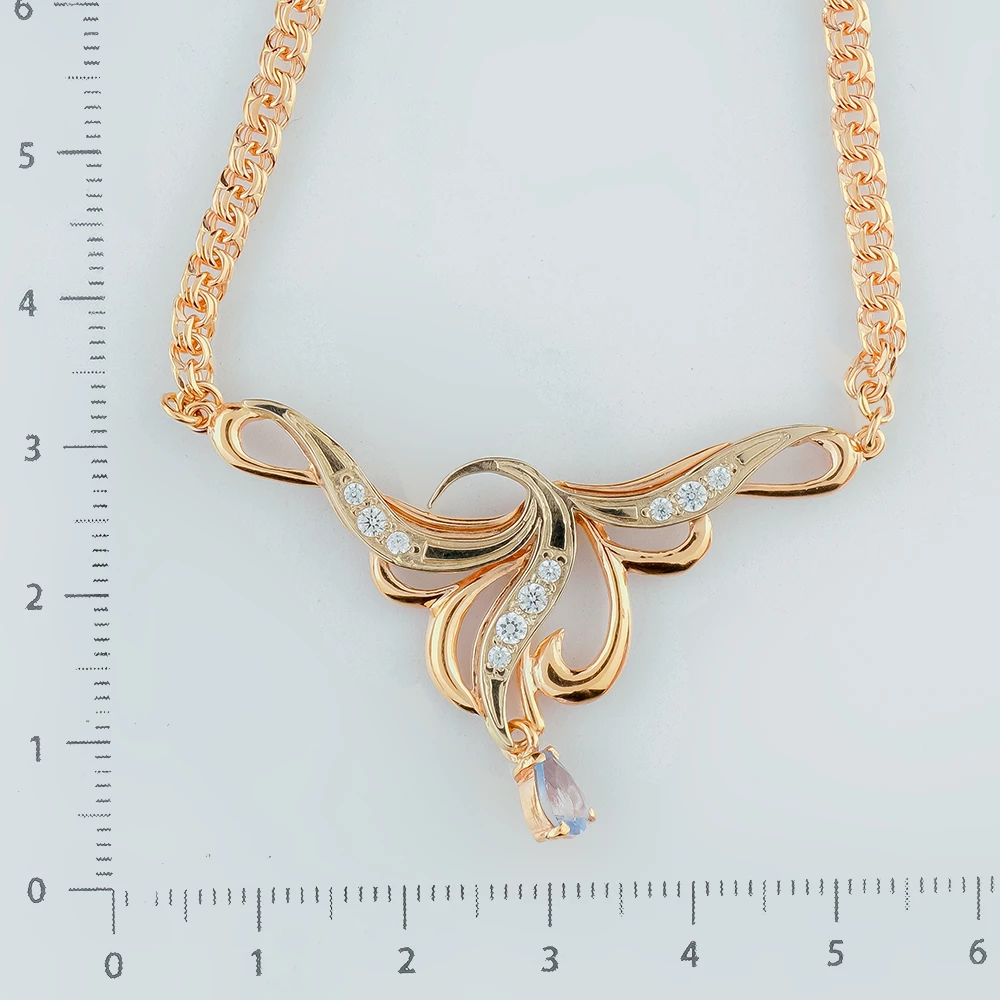 Колье с топазом из красного золота 585 пробы