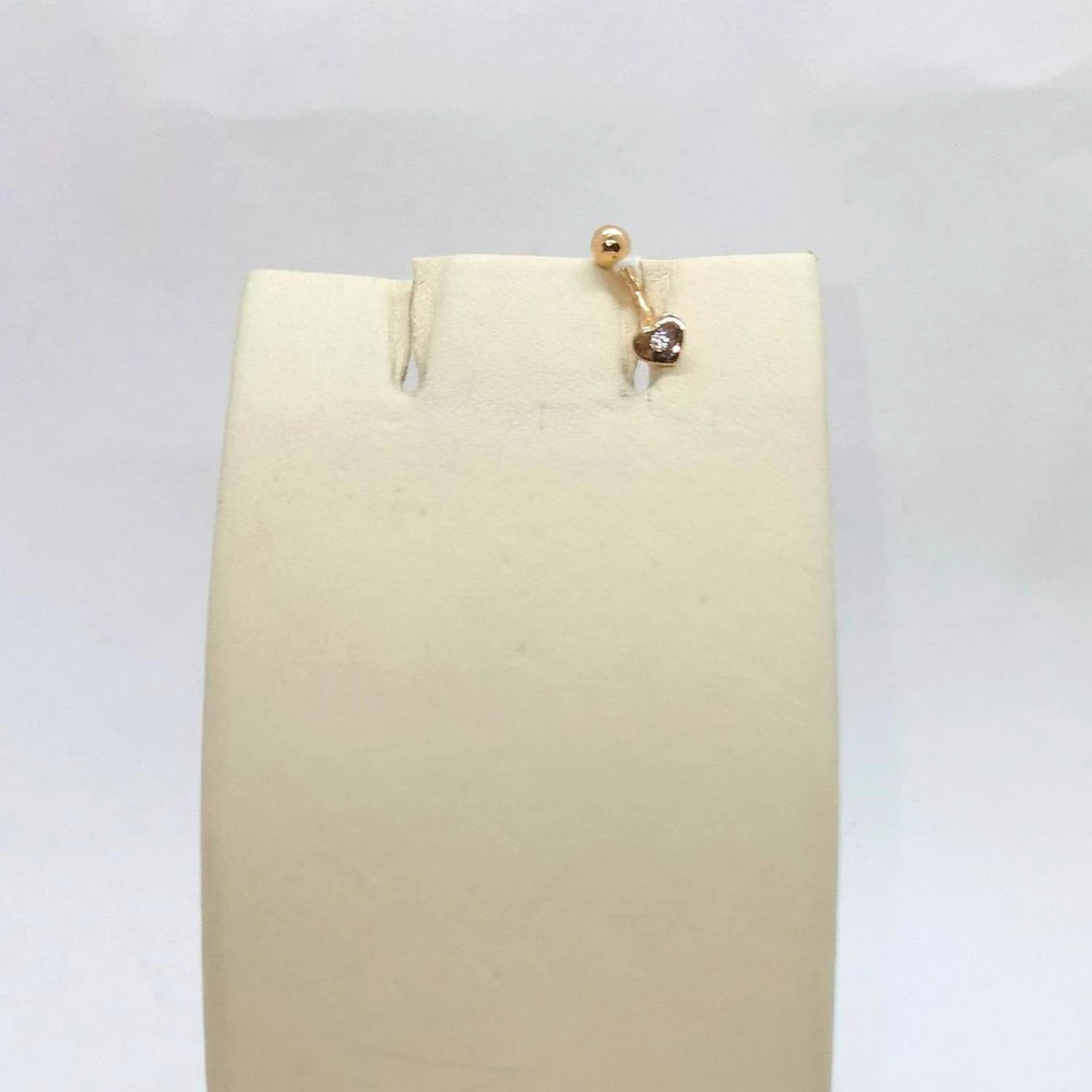 Пирсинг с фианитом из красного золота 585 пробы