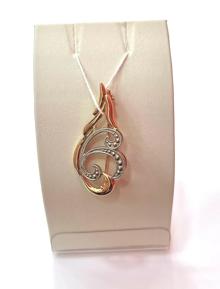 Брошь из красного золота 585 пробы