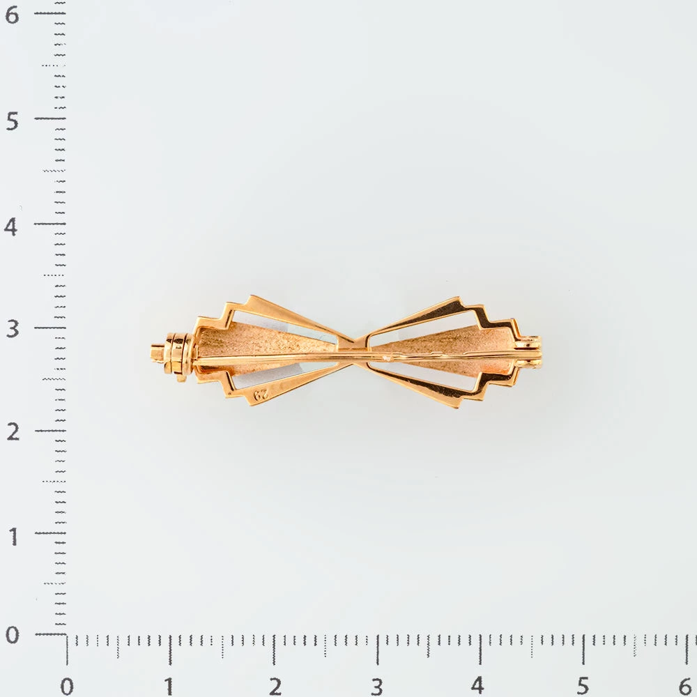 Брошь с эмалью из красного золота 585 пробы