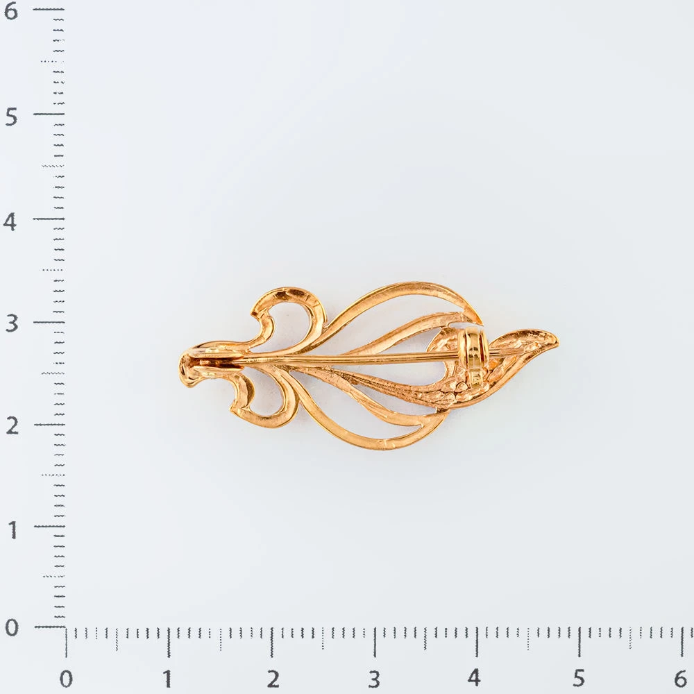 Брошь из красного золота 585 пробы