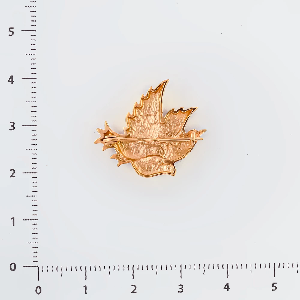 Брошь из красного золота 585 пробы