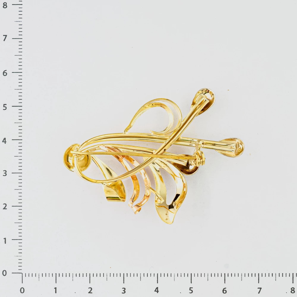 Брошь из желтого золота 585 пробы