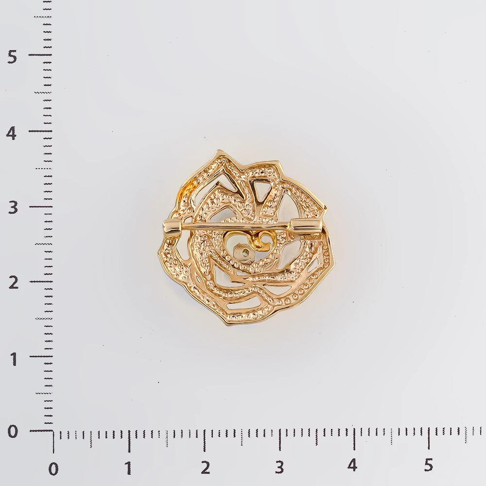 Брошь с бриллиантом из желтого золота 585 пробы