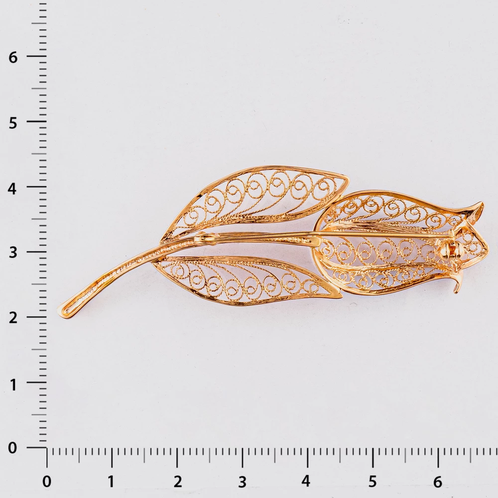 Брошь из красного золота 585 пробы