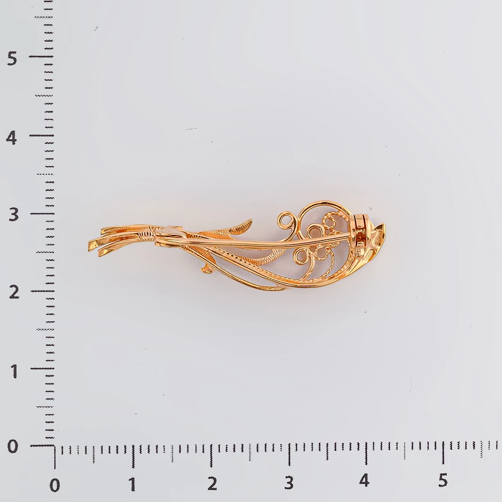 Брошь из красного золота 585 пробы