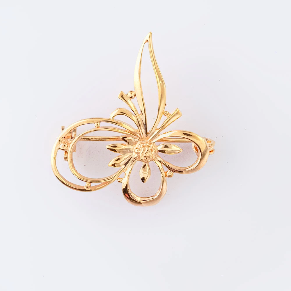 Брошь из красного золота 585 пробы