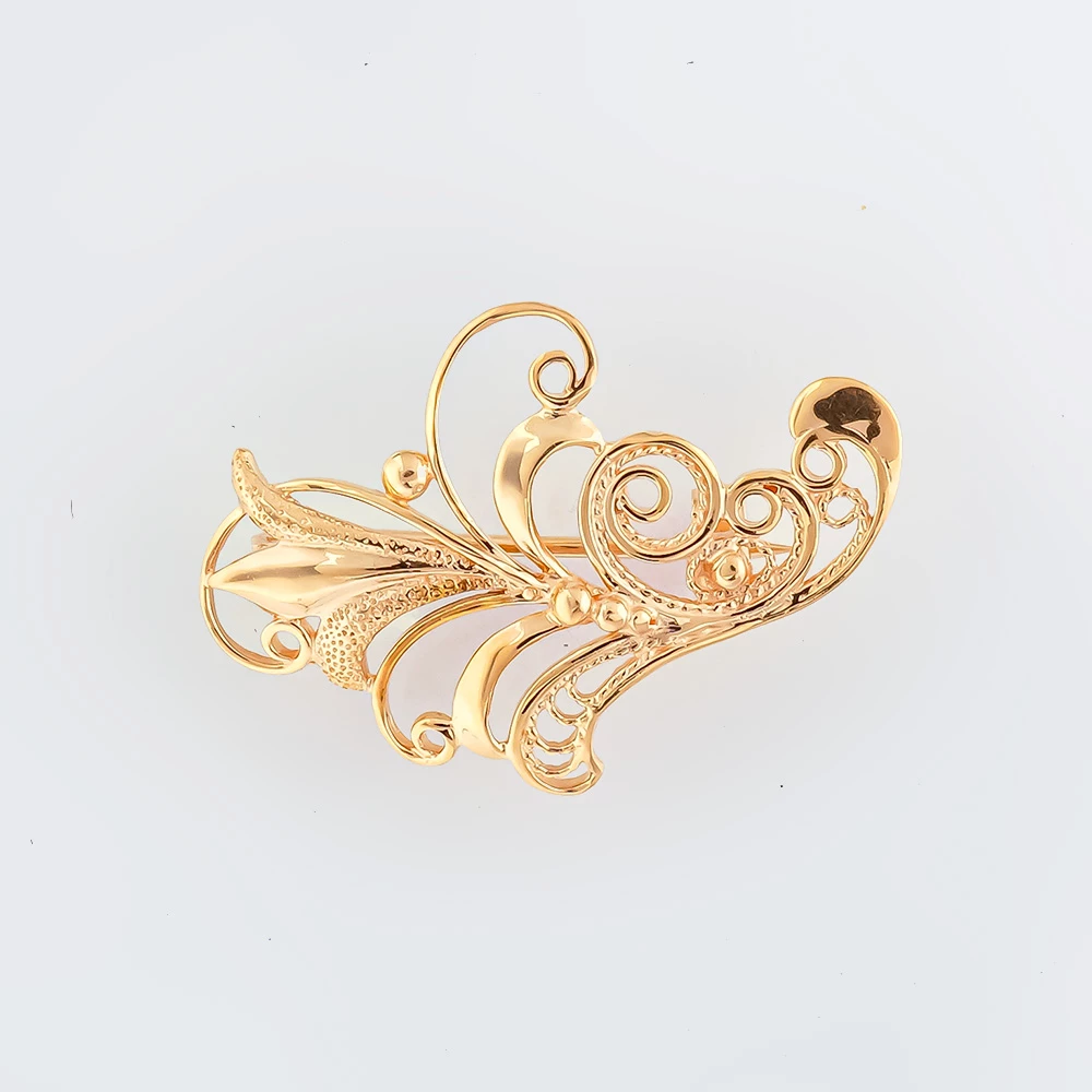 Брошь из красного золота 585 пробы