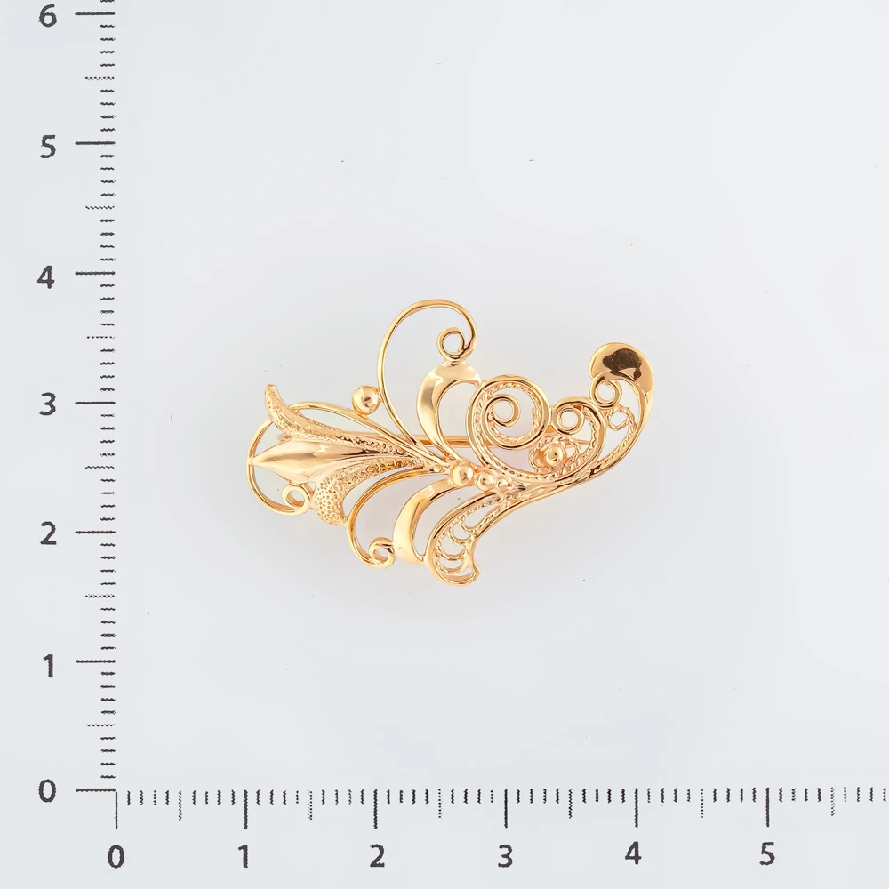 Брошь из красного золота 585 пробы