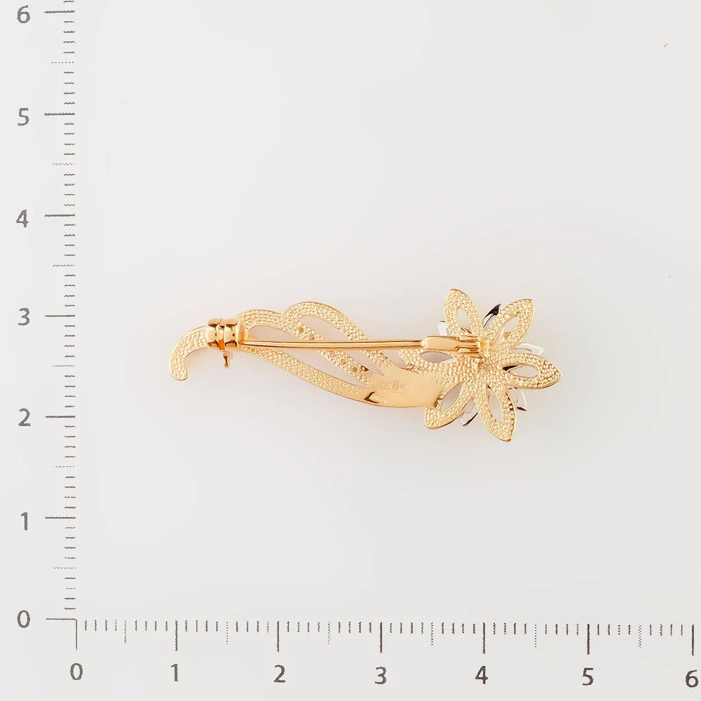 Брошь с бриллиантом из красного золота 585 пробы