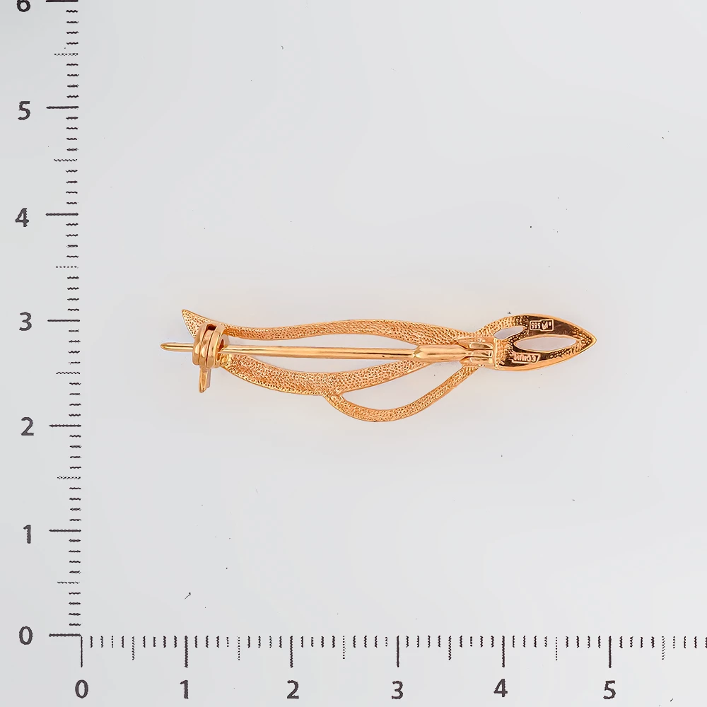 Брошь из красного золота 585 пробы