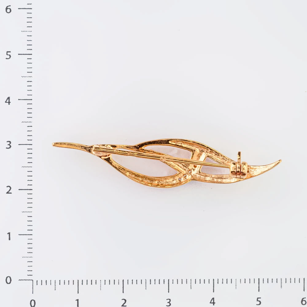 Брошь с бриллиантом из красного золота 585 пробы