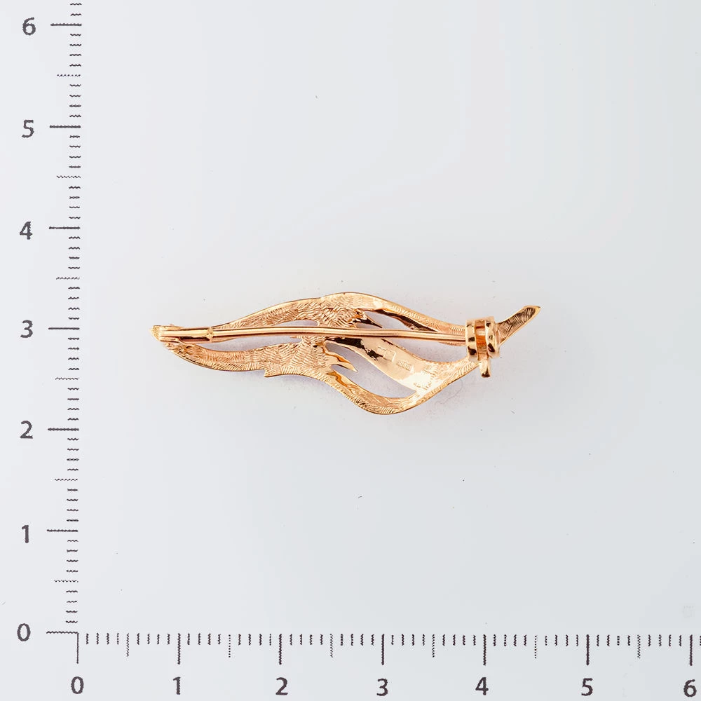 Брошь из красного золота 585 пробы